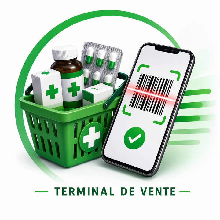 LAMTEC Pharma - Terminal de vente pour officine (panier de medicaments et scan mobile)